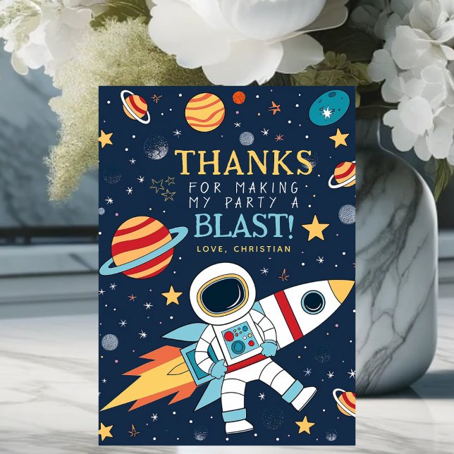 Reach Four the Stars Space Birthday Thank You Card (Creator Uploaded)