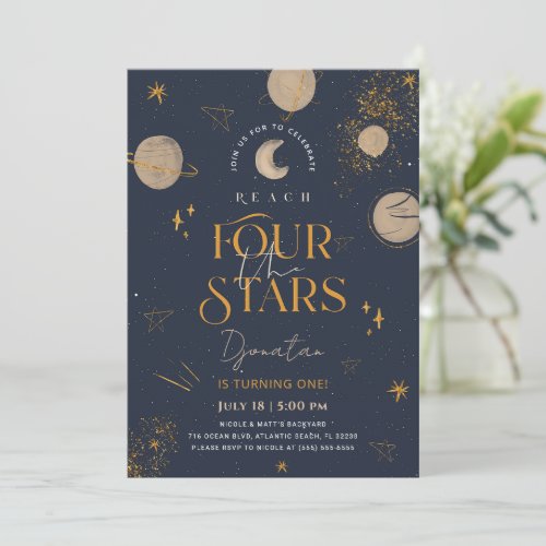 Reach Out Of The Stars Birthday Invitation Card