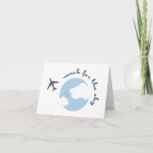 Reach The Sky Letterpress Thank You Card (Front)