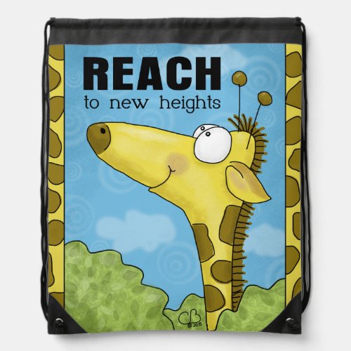 Reach to New Heights Giraffe Drawstring Bag