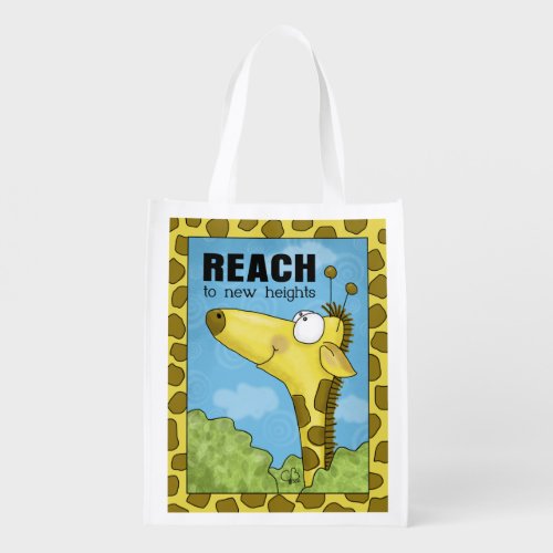 Reach to New Heights Giraffe Reusable Grocery Bag