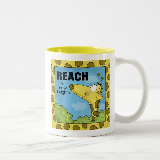 Reach to New Heights Giraffe Two-Tone Coffee Mug (Right)