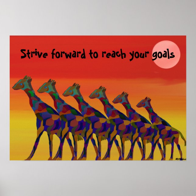 Reach your goals Giraffes Poster (Front)