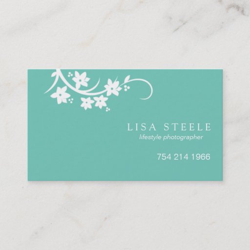 Customizable Reaching Flowering Stem Business Card Templates
