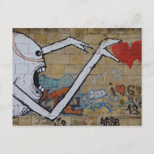 Reaching for a heart postcard