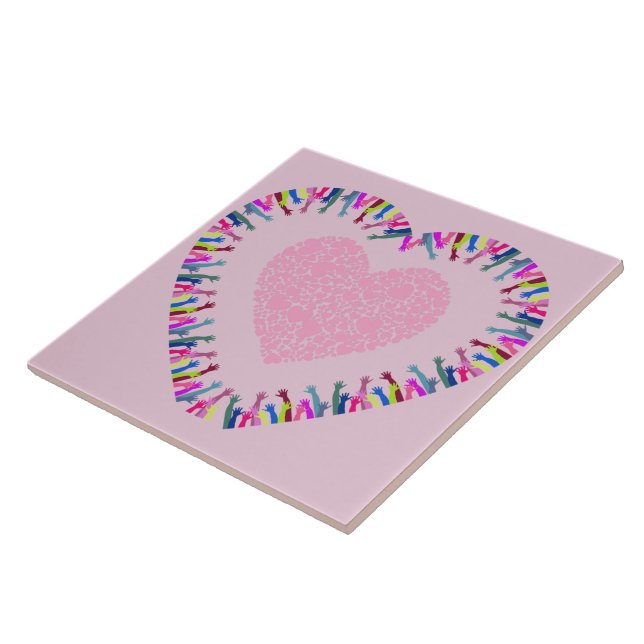 Reaching for Love Ceramic Tile (Side)