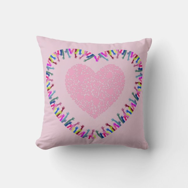 Reaching for Love Throw Pillow (Front)