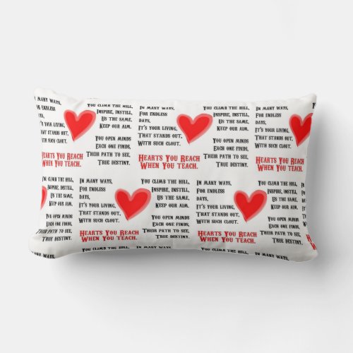 REACHING HEARTS WITH YOUR TEACHING LUMBAR PILLOW