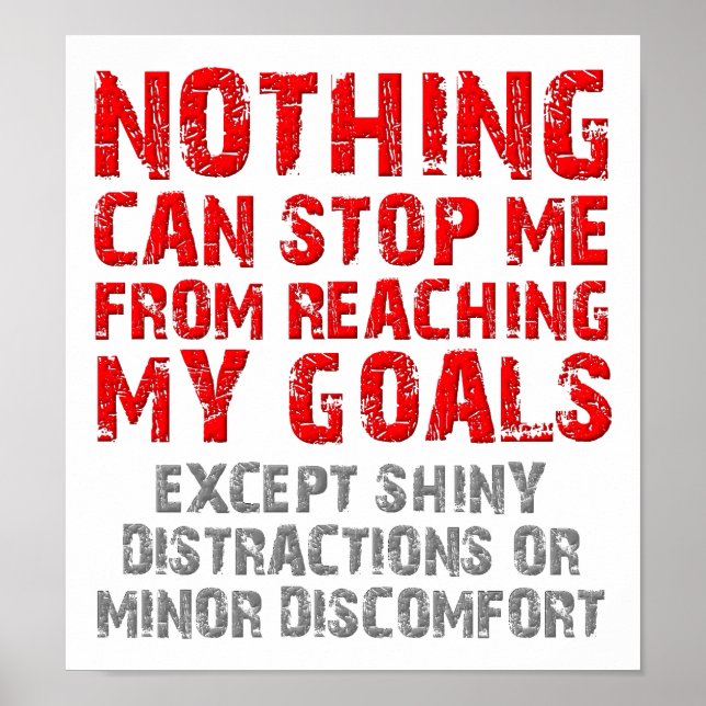 Reaching My Goals Funny Poster (Front)