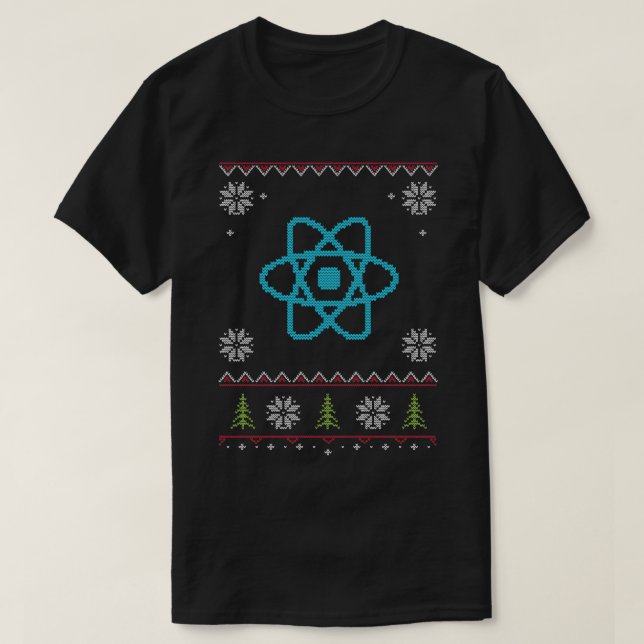 ReactJS JavaScript Programmer Ugly Sweater Christm (Design Front)