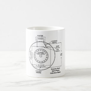 Reactor Start Split-Phase Induction Motor Diagram Coffee Mug