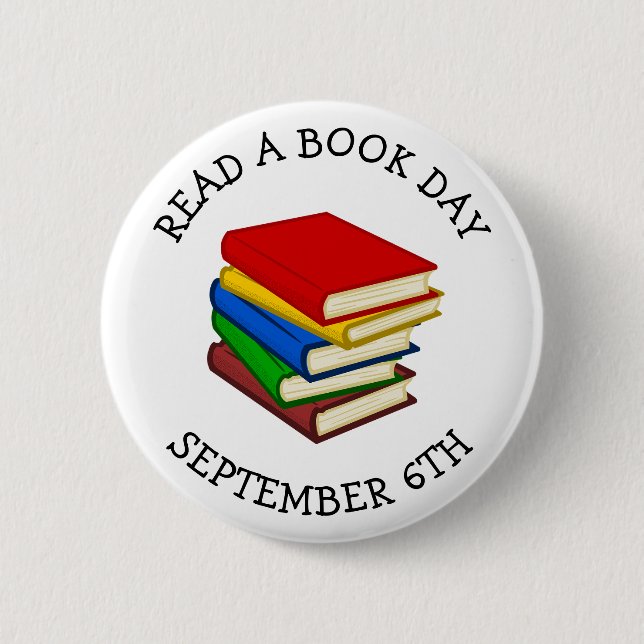 Read a Book Day September 6th Holidays Button (Front)