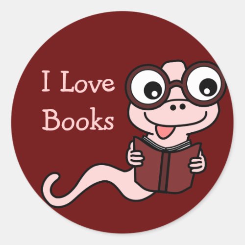 Read a Book Month I Love Books Classic Round Sticker