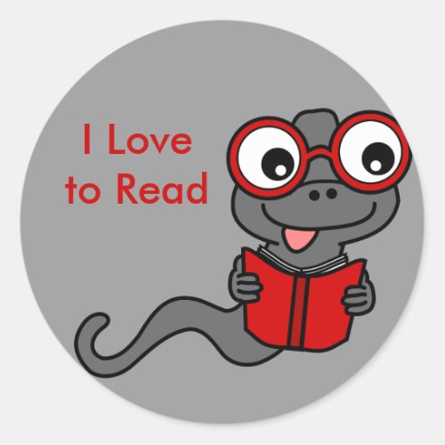 Read a Book Month I Love Reading Classic Round Sticker