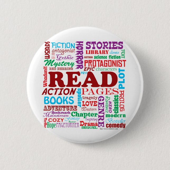 Read all about it! pinback button (Front)