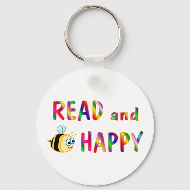 Read and Be Happy Keychain (Front)