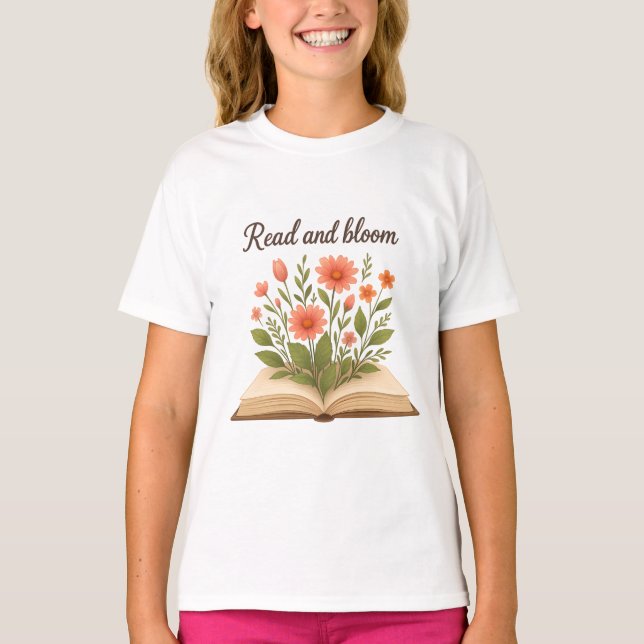 Read and Bloom Girls’ T-Shirt (Front)