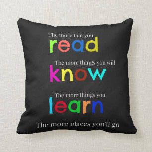 Read and learn throw pillow