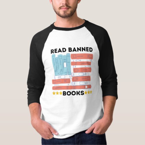 Read Banned Books American Patriotic Book Stack  T_Shirt