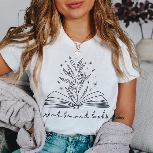 Read Banned Books Blooming Floral Book T_Shirt