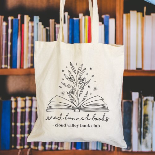 Read Banned Books Blooming Floral Personalized Tote Bag