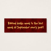 Read banned books Bookmarks (Back)