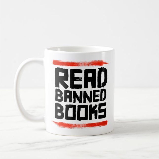 READ BANNED BOOKS COFFEE MUG (Left)