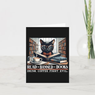 Read Banned Books Drink Coffee Fight Evil Book Lov Card