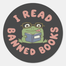 Read Banned Books Funny Frog Reading