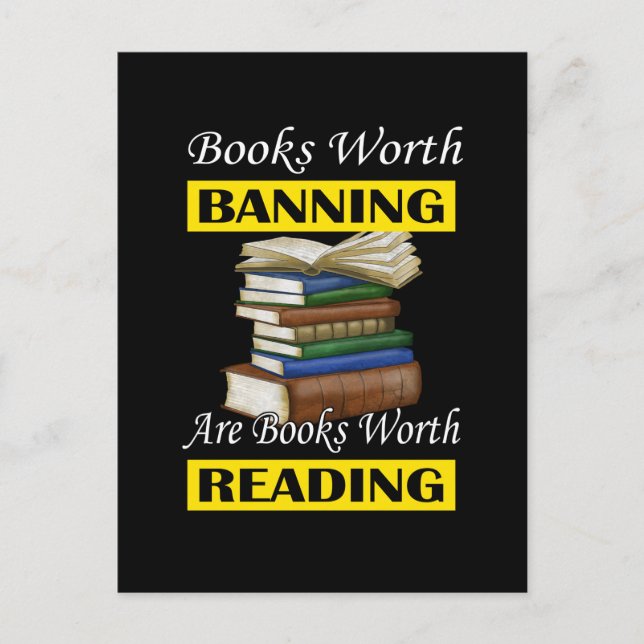 Read Banned Books Librarian Bookworm Book Reader Postcard (Front)