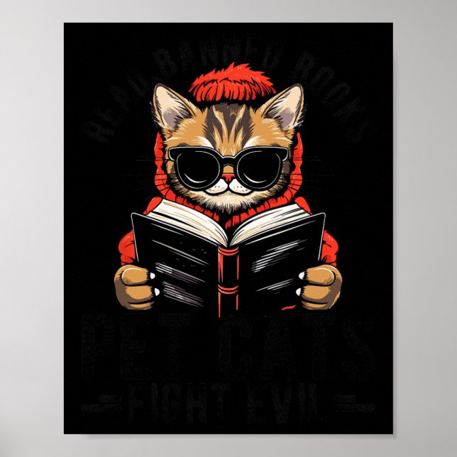 Read Banned Books Pet Cats Fight Evil Read Banned  Poster (Front)