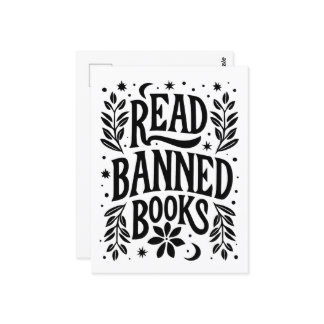 Read banned books postcard