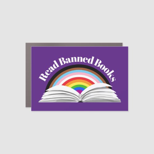Read Banned Books Progress Pride Car Magnet