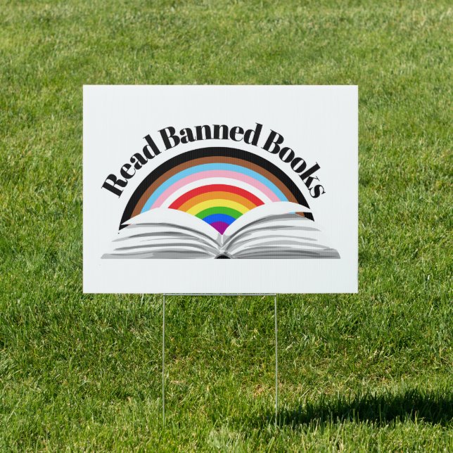 Read Banned Books Progress Pride Sign (Insitu)