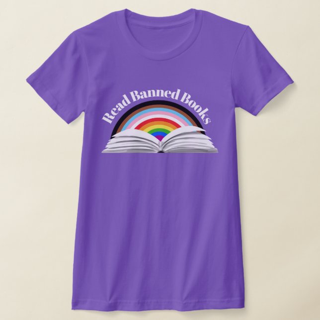 Read Banned Books Progress Pride T-Shirt (Laydown)