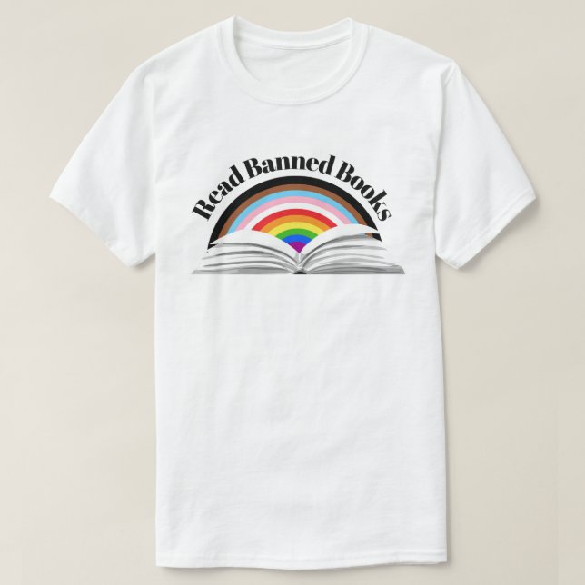 Read Banned Books Progress Pride T-Shirt (Design Front)