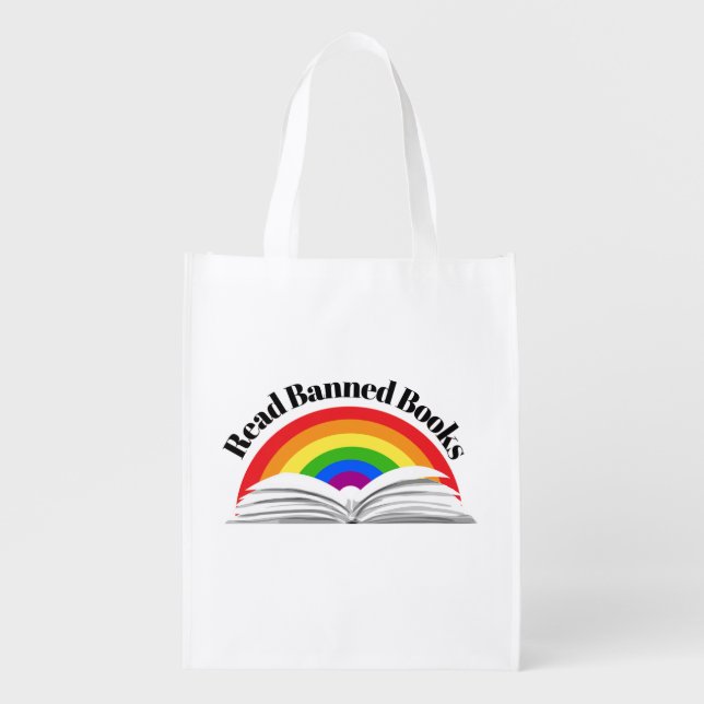 Read Banned Books Rainbow Grocery Bag (Front)