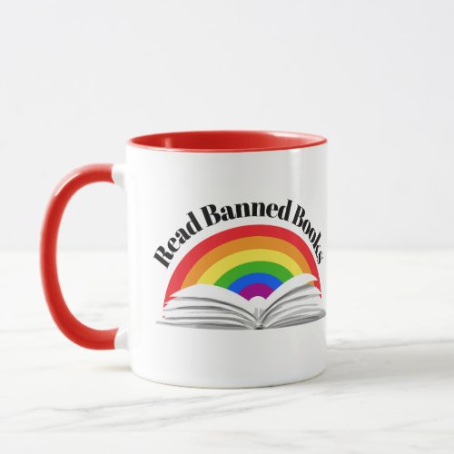 Read Banned Books Rainbow Mug
