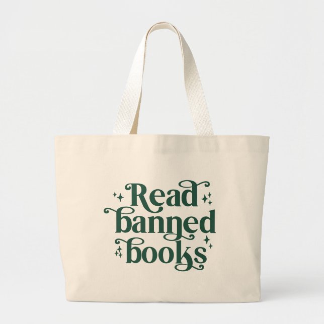 Read Banned Books Reading Lover's Large Tote Bag (Front)