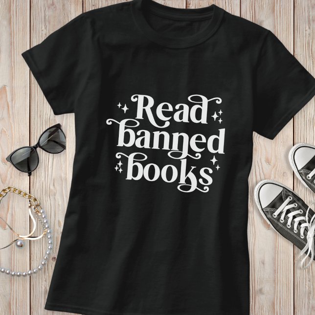 Read Banned Books Reading Lovers Typography T-Shirt (Creator Uploaded)