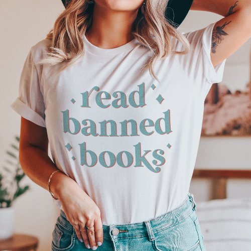 Read Banned Books Retro Lettering T_Shirt