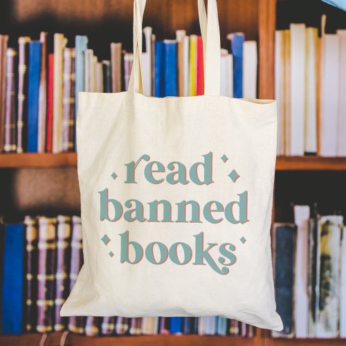 Read Banned Books Retro Lettering Tote Bag