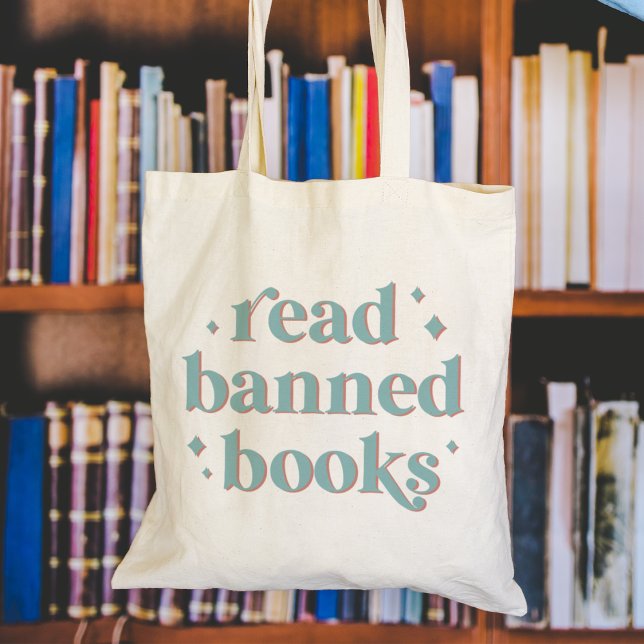 Read Banned Books Retro Lettering Tote Bag (Creator Uploaded)