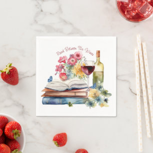 Read Between the Wines Book Lover, Book Club Napkins
