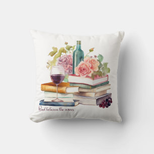 Read Between the Wines Throw Pillow