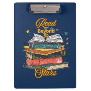 Read Beyond The Stars Vintage Book Lover Custom Clipboard