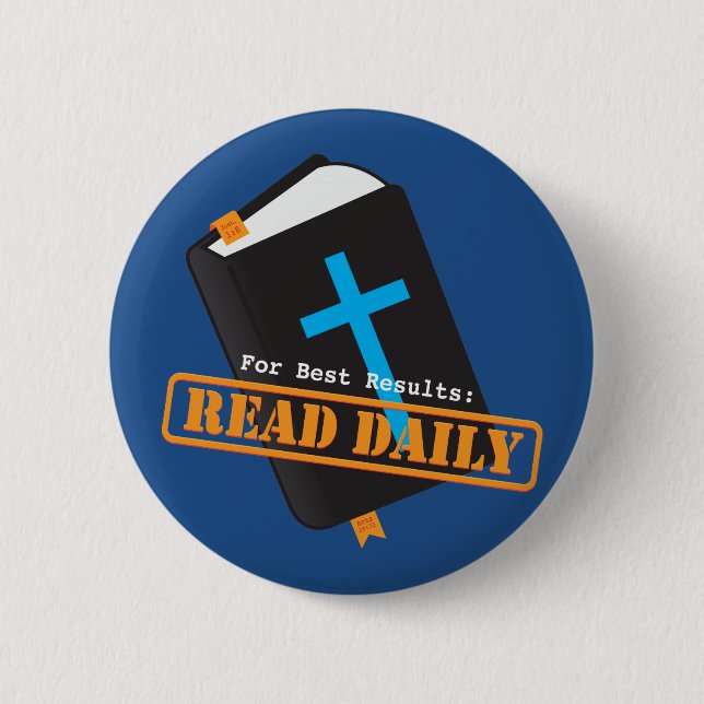 Read Bible Daily Christian Pinback Button (Front)