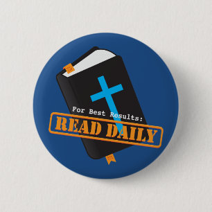 Read Bible Daily Christian Pinback Button