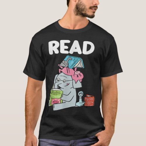 Read book club piggie elephant pigeonsfunny shirt