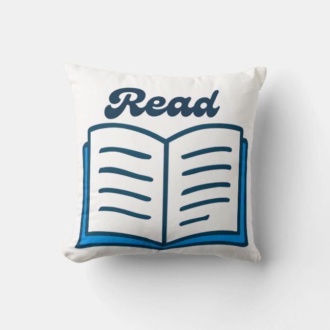 Read Book Lover Throw Pillow (Front)